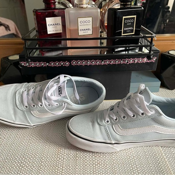 Vans Men's Sky Blue and White Sneakers - Picture 9 of 12